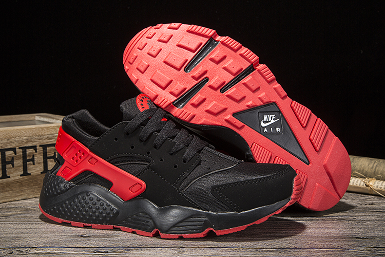 New Nike Air Huarache Black Red Shoes